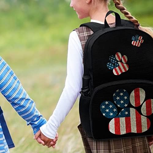 Gongbawa American Flag Backpack Back Paw School School With Water Botther Bookbags Lightweigh Business Mack