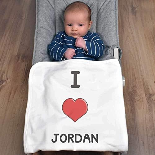 Azeeda 'eu amo Jordan' Cotton Baby Blanket / Shawl