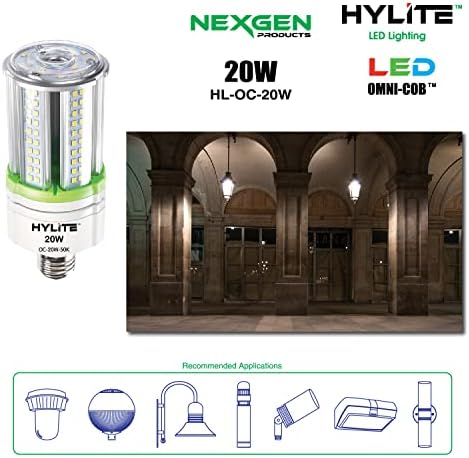 Iluminação LED de hylite 20w LED de alto desempenho lâmpada omni-cob, 360º, 50k, 3000 lm, 100 ~ 277V para luminária de luminária de armazém industrial de iluminação industrial