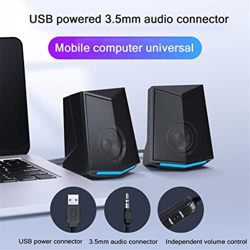 Alto -falantes de computador USB de Yebdd, alto -falante de reforço de baixo de 6W para desktop de laptop 64mm Horn Aux Audio Loudspeaker