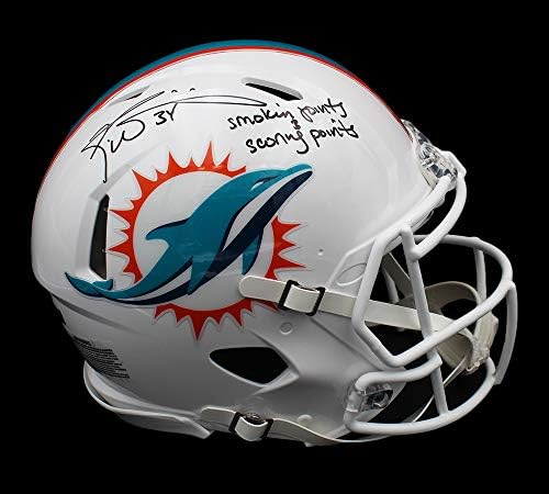 Ricky Williams autografou/assinado Miami Speed ​​Helmet com a inscrição Smoking Joints & Scoring Points
