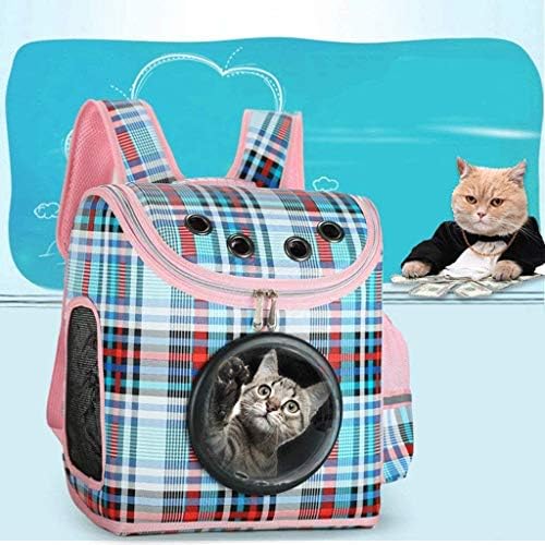 Mochila de Pet Straw para pequenos gatos e cães Design ventilado, cinto de segurança, suporte de fivela projetado para viagens, caminhadas e uso ao ar livre