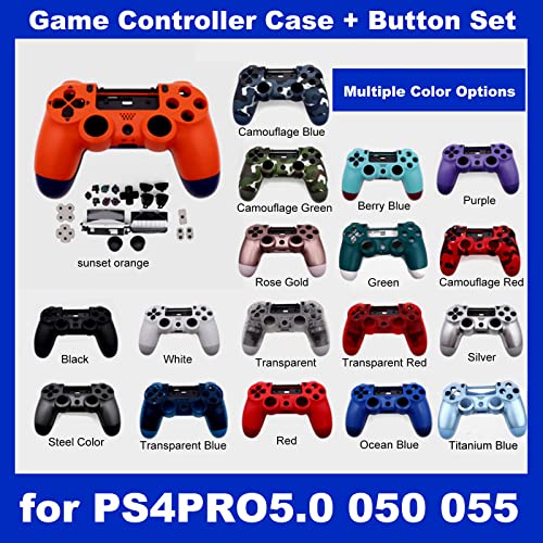 Caixa de habitação do controlador de jogo de jogo de plástico Huayuwa com conjunto de substituição de botões para PlayStation 4 Pro 5.0 JDS-050 JDS-055 JDM-050 JDM-055