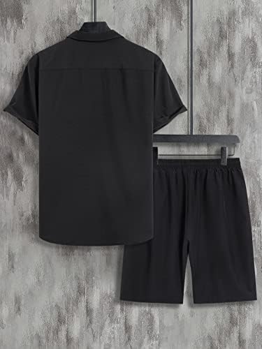 Roupa de duas peças para homens Camisa gráfica e shorts reflexivos sem tee