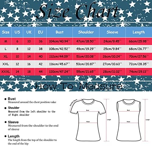 4 de julho camisas femininas camisa da bandeira americana de manga curta redonda pescoço EUA 4 de julho Camisas