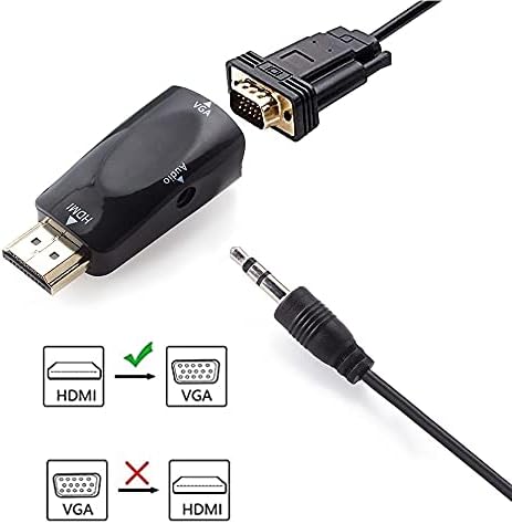 Conectores hdmi ao adaptador VGA, versão atualizada da versão 1080p hdmi masculino para vga adaptador de vídeo feminino para laptop para PC TV Desktop
