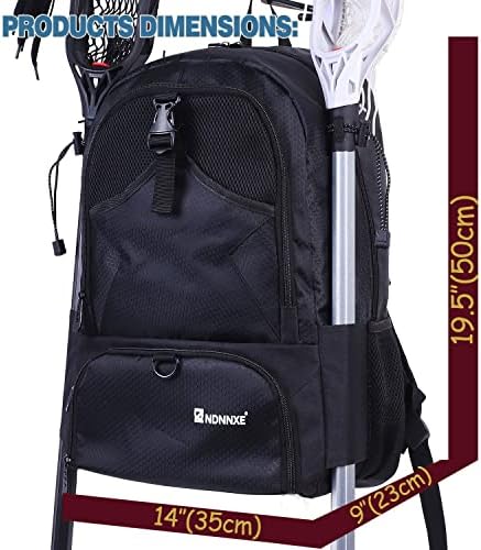 Backpack de bolsa de lacrosse - sacos de lacrosse para meninos - Mochila de lacrosse meninas com suporte de bastão - sacos