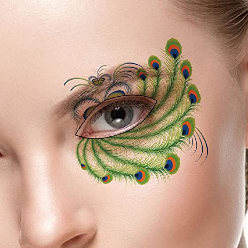 24pcs olho de tatuagem temporária Tattoos Sombras de maquiagem de maquiagem Decalques de delineador para o carnaval de Halloween