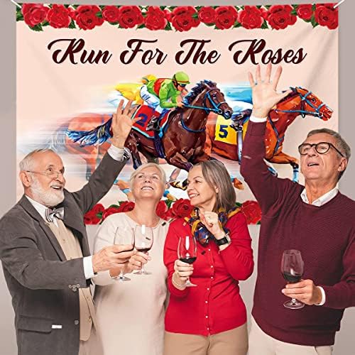 Kentucky Derby Banner, concorra para as decorações de festas de Roses, corra para a faixa das rosas, as decorações temáticas
