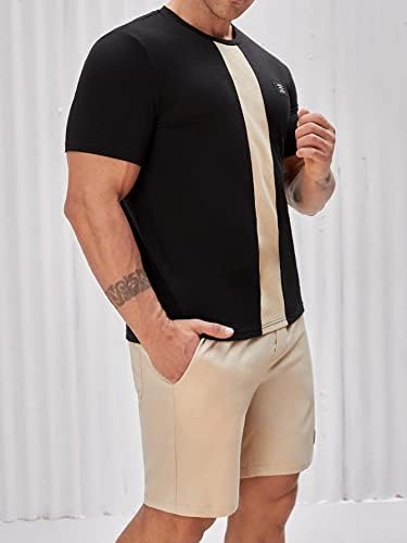 Roupas de duas peças para homens homens patched top & shorts