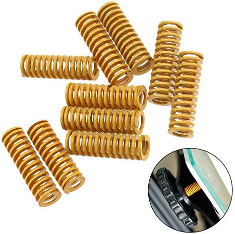 SING F LTD 10PCS Amarelo 3D da impressora molde de compactação mola 8x25mm Carga de luz compatível com Creality CR-10s 10s S4 Ender 3 Springs de calor de baixo para o nivelamento de conexão