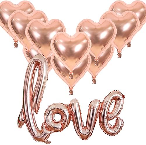 42 '' Giant Love Letter Balloon Arch Kit 11 '' Rose Gold Heart Party Party Balloons Rose Gold Foil