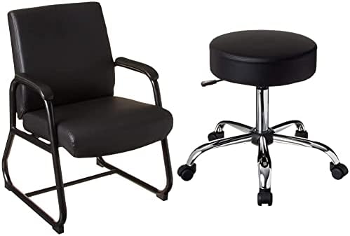 BOIL Office Products Cadeira de hóspedes para fortes Caressoft em preto 350 libras. E seja bem médico de spa Medical Spa em