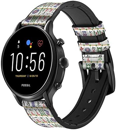 CA0142 Mahjong Leather Smart Watch Band Strap for Fossil Hybrid Smartwatch Nate, Latitude Hybrid HR, Tamanho da máquina de smartwatch