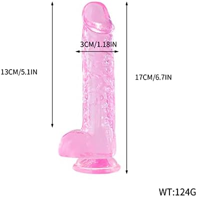 Dildo rosa, vibrador pequeno de 6,7 polegadas com copo de sucção para brincar com as mãos livres, brinquedos sexuais adultos para