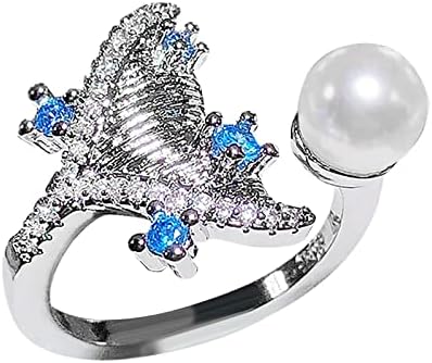 2023 Novo anel de safira de pérola assimétrica redonda anel feminino anel criativo anel interessante anel de pérola Dragão