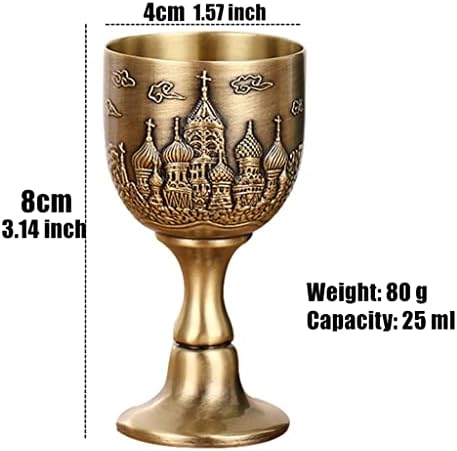 Copos de vinho espessos Vodka Goblete 25ml Bronze Liquor Spirits Copo Mini Castelo Retro Castle Tumbler para decoração