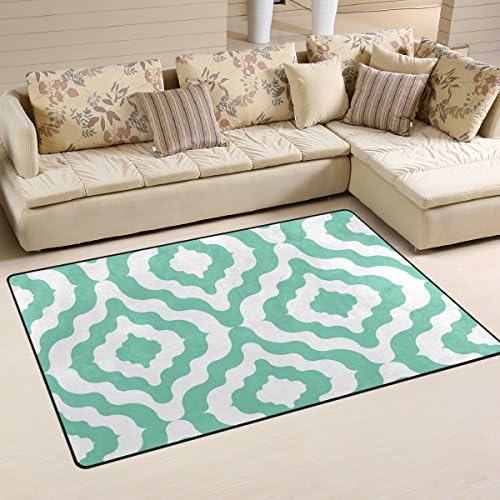 Tapete de área de Welllee, capacho de tapete de piso de padrão marroquino abstrato para o quarto de jantar de jantar de jantar decoração de quarto 31x20 polegadas