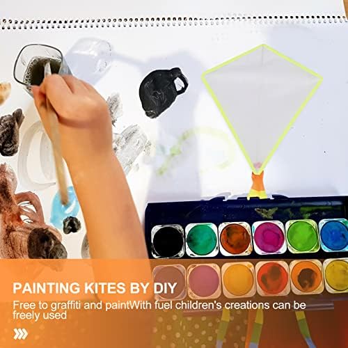 IPETBOOM Kids Toys Fora da Kite 3 PCs Diy Kites, pintura em branco Pintura com linha giratória de 30m Decoração colorir