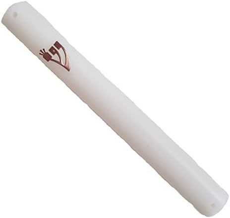 Caso mezuzah branco de plástico 5.5 /14.5 cm com o design shin precisa de 12 cm de rolagem