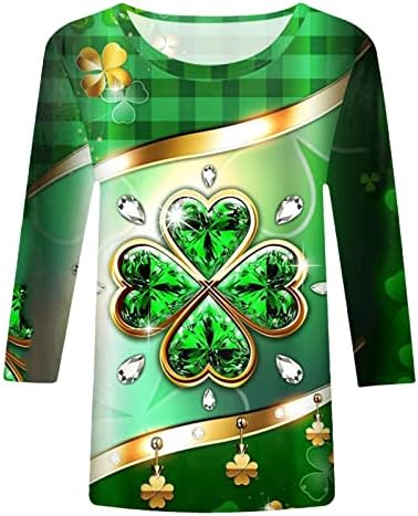 Camisa do dia de St Patricks camisa de manga comprida T para mulheres feminino casual manga curta top moda impressa