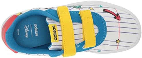 Adidas Vulc Raid3r Sapato de skate, branco/amarelo/azul brilhante, 1,5 Usissex Little Kid