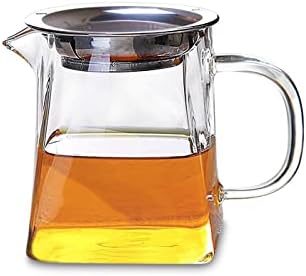 1pc 450 ml resistente ao calor Clear Glass Tea Serving Pitcher com aço inoxidável Infusor chinês gong fu cha hai caneca justa para bebida de café com leite