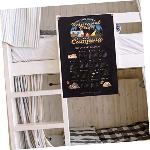 Besportble 4pcs 2023 calendário pendurado pano de pano de acampamento decoração ao ar livre calendário calendário quarto tingestry