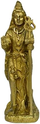Estátua de metal de bronze bharat haat de shiv em pé com trabalho decorativo e intrincado de escultura BH00832