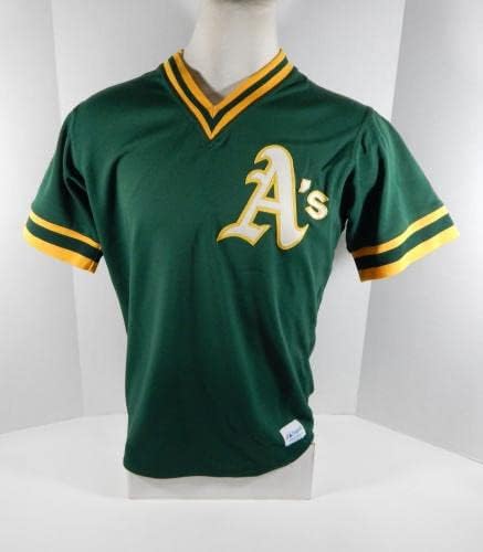 No final dos anos 80, Oakland Athletics #29 Game usou Green Jersey Batting Practice DP04645 - Jogo usou camisas MLB