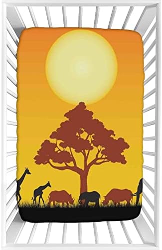 Folha de berço decorativo, decoração de animais Microfiber bebê e criança universal lençóis de berço, 28 x 52, Rhinos Elefantes Zebras Folhe