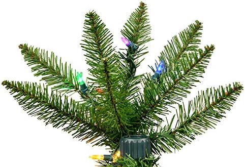 Vickerman 5.5 'Creswell Pine Artificial Christmas Lápis, Mini Luzes de Led Dura -Lit® multicoloridas - Árvore de
