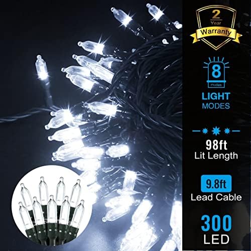 HECELTT 394FT 1000LED String Lights Plus 98ft 300 LEDs Incandescent Mini String Lights