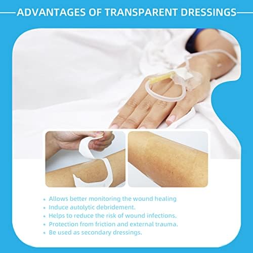 Bandagens à prova d'água adesiva OPOVE Cubra 2,4 x 2,8 de 50, molho transparente estéril para manter água, sujeira e germes, bandagem de tatuagem grande tatuagem
