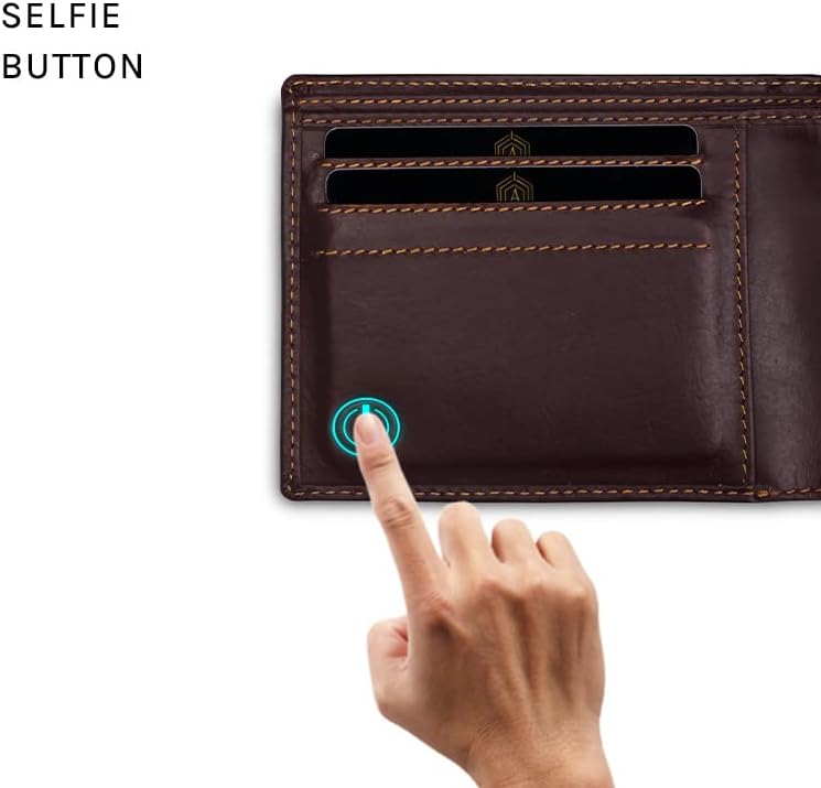 Arista Vault Men's Finder Smart Wallet com rastreamento GPS e Bluetooth Mobile Connect Couro Carteira RFID Protectada