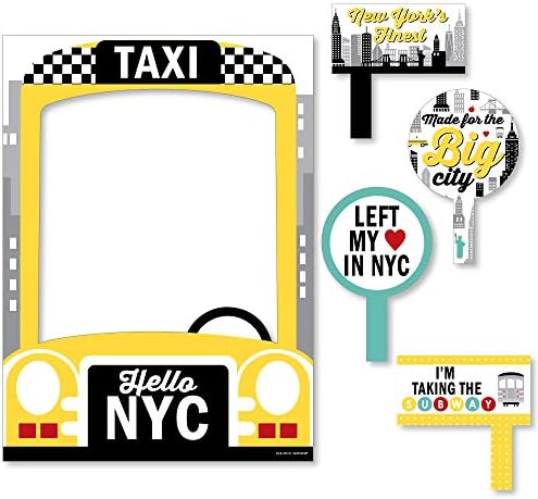 Big Dot of Happiness NYC City Cityscape - New York City Party Selfie Photo Booth Picture Frame and adereços - Impresso em