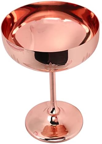 Copa de champanhe de metal, cálice de vinho de metal com padrão de metal confortável Feel 304 Aço inoxidável Mantenha