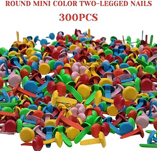 LLMSIX 300 PCs pinos divididos coloridos, mini prendedores de papel pinos divididos Craft Metal Brad prendedores multicoloria