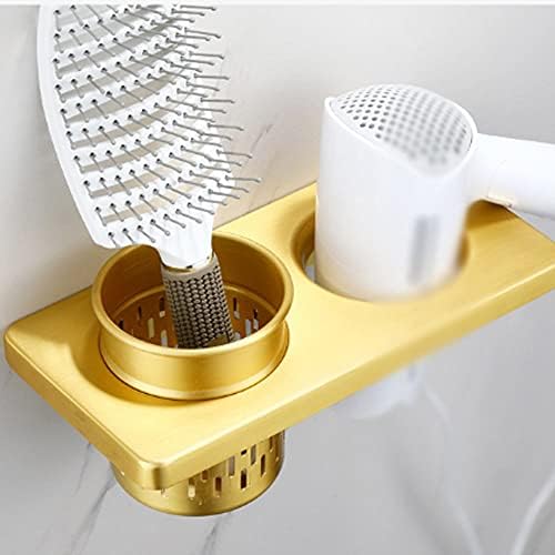 XJJZS Punto sem higiênico secador de cabelo prateleira de banheiro prateleira de cabelo rack rack rack parede pendurada