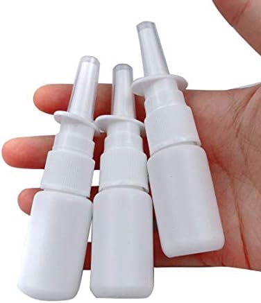 12pcs plástico branco plástico branco vazio garrafas de spray nasal reabastecidas Fineres de névoa de névoa atomizadores bico