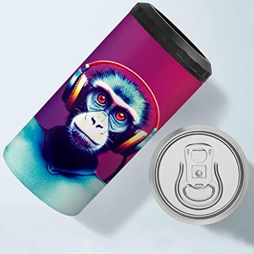 Macaco cibernético isolado fino lata mais refrigerador - impressão de macacos lata mais refrigerador - arte imprimir isolada slim lata mais refrigerador