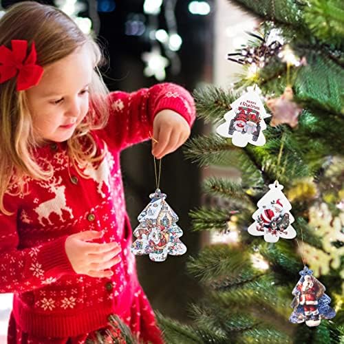 Enfeites de árvore de natal cerâmica decorados árvores de Natal de Natal mini enfeites fofos ornamentos de Papai Noel