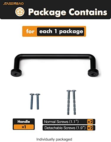 Jiasenbao Barra de armário preto puxa o centro de 5 Hole 10 pacote clássico Modern Matte Gaveer Handles de cozinha armário