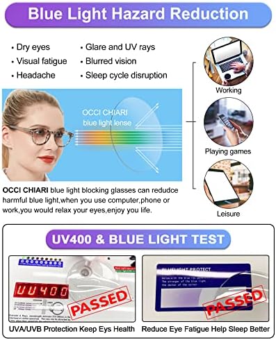 Occi Chiari Computer Reading Glasses Blue Blocking Reader for Women