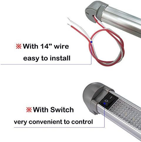 Luminária Lightronic LED 13,5 Tamanho compacto, 6000k White frio até feixe difuso, 12V/24V DC, interruptor de balanço interno/desligado