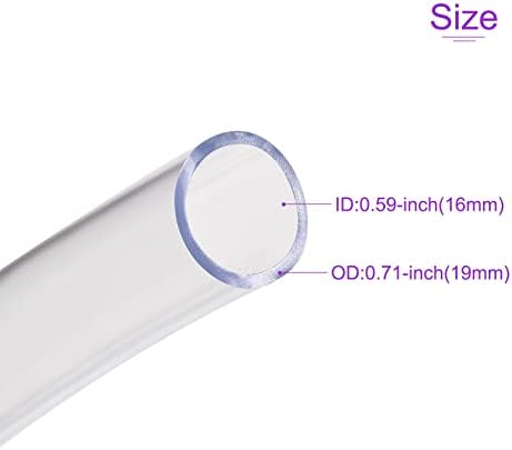 DMIOTECH 16mm ID 19mm od clear tubo de PVC transparente tubulação de vinil transparente para água, ar, tubo de óleo, comprimento