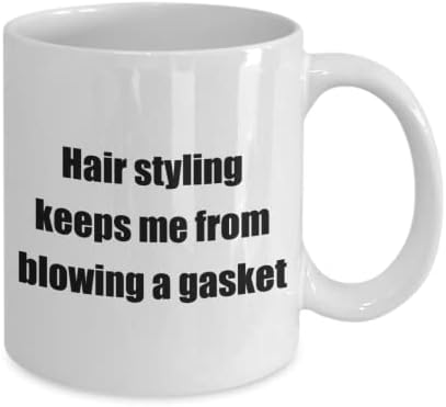 Hobby de estilo de cabelo engraçado caneca de café clássica: o estilo de cabelo me impede. Ótimo presente para amadores brancos