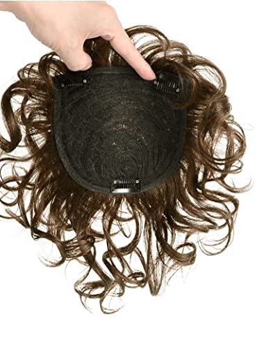 Cabelo de cabelo humano curto Humano Cabelo de cabelos cacheados clipe de peças de cabelo de cabelos de cabelos na parte superior da peça de cabelo de tecelagem de tecelagem