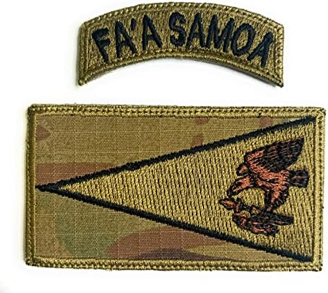 Quase sargento American Samoa Bandle Patch & Fa'a Tap - Moral militar engraçado Militar Bordado Backing Backing Backing