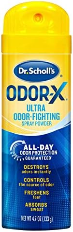 Dr. Scholl odor-x odor luta com pó de spray // Proteção de odor e absorção de suor durante todo o dia-A embalagem pode